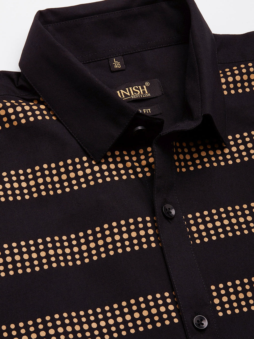 Jainish Men's Cotton Printed Formal Shirts ( SF 805Black ) | Grocsy
