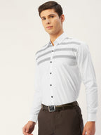 Jainish Men's Cotton Printed Formal Shirts ( SF 805White ) | Grocsy