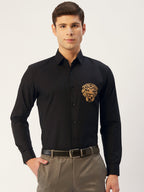 Jainish Men's Cotton Printed Formal Shirts ( SF 806Black ) | Grocsy