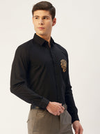 Jainish Men's Cotton Printed Formal Shirts ( SF 806Black ) | Grocsy