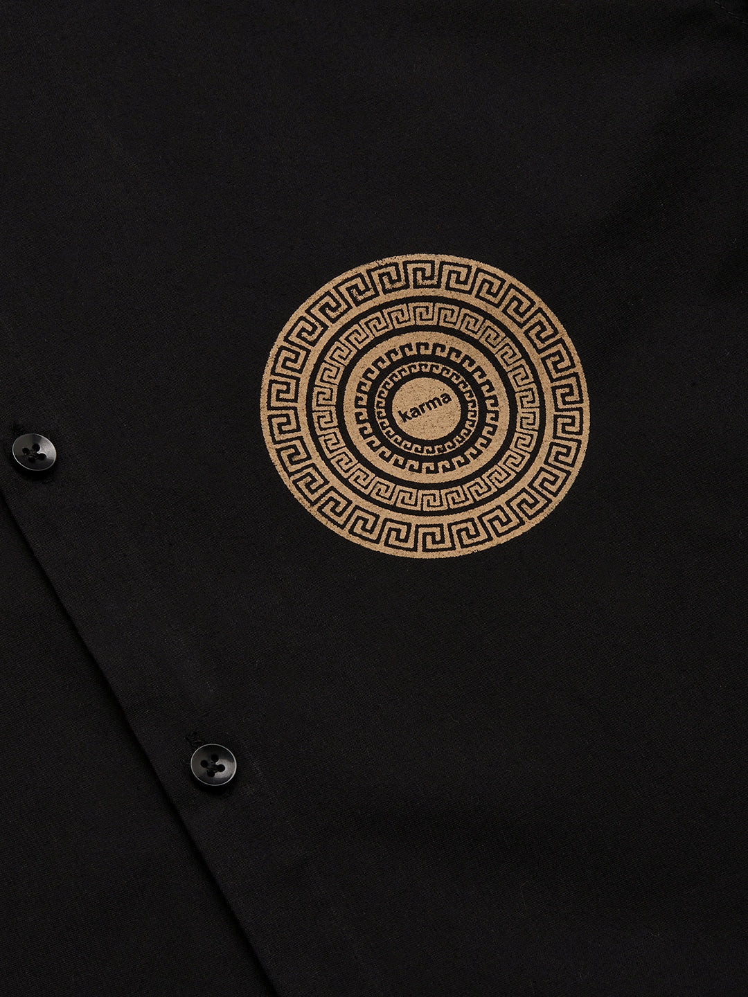 Jainish Men's Cotton Printed Formal Shirts ( SF 807Black ) | Grocsy