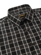 Jainish Men's Cotton Checked Half Sleeve Formal Shirts ( SF 808Black ) | Grocsy