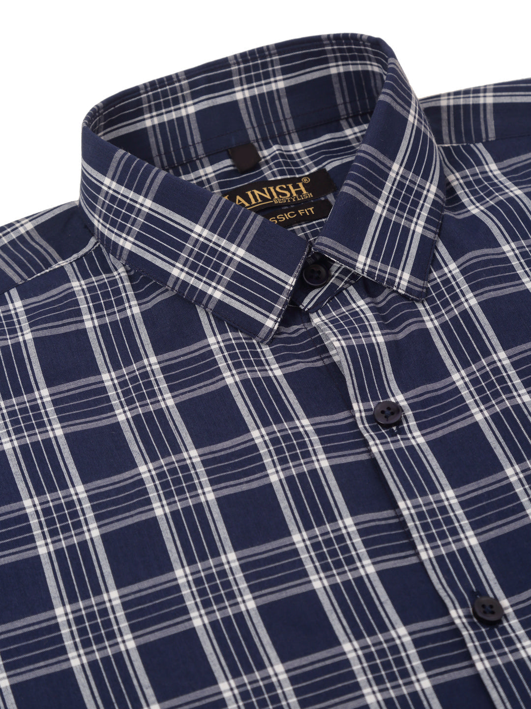 Jainish Men's Cotton Checked Half Sleeve Formal Shirts ( SF 808Blue ) | Grocsy