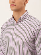 Jainish Men's Cotton Checked Button Down Collar Formal Shirts ( SF 809Light-Purple ) | Grocsy