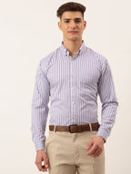 Jainish Men's Cotton Checked Button Down Collar Formal Shirts ( SF 809Voilet ) | Grocsy