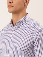 Jainish Men's Cotton Checked Button Down Collar Formal Shirts ( SF 809Voilet ) | Grocsy