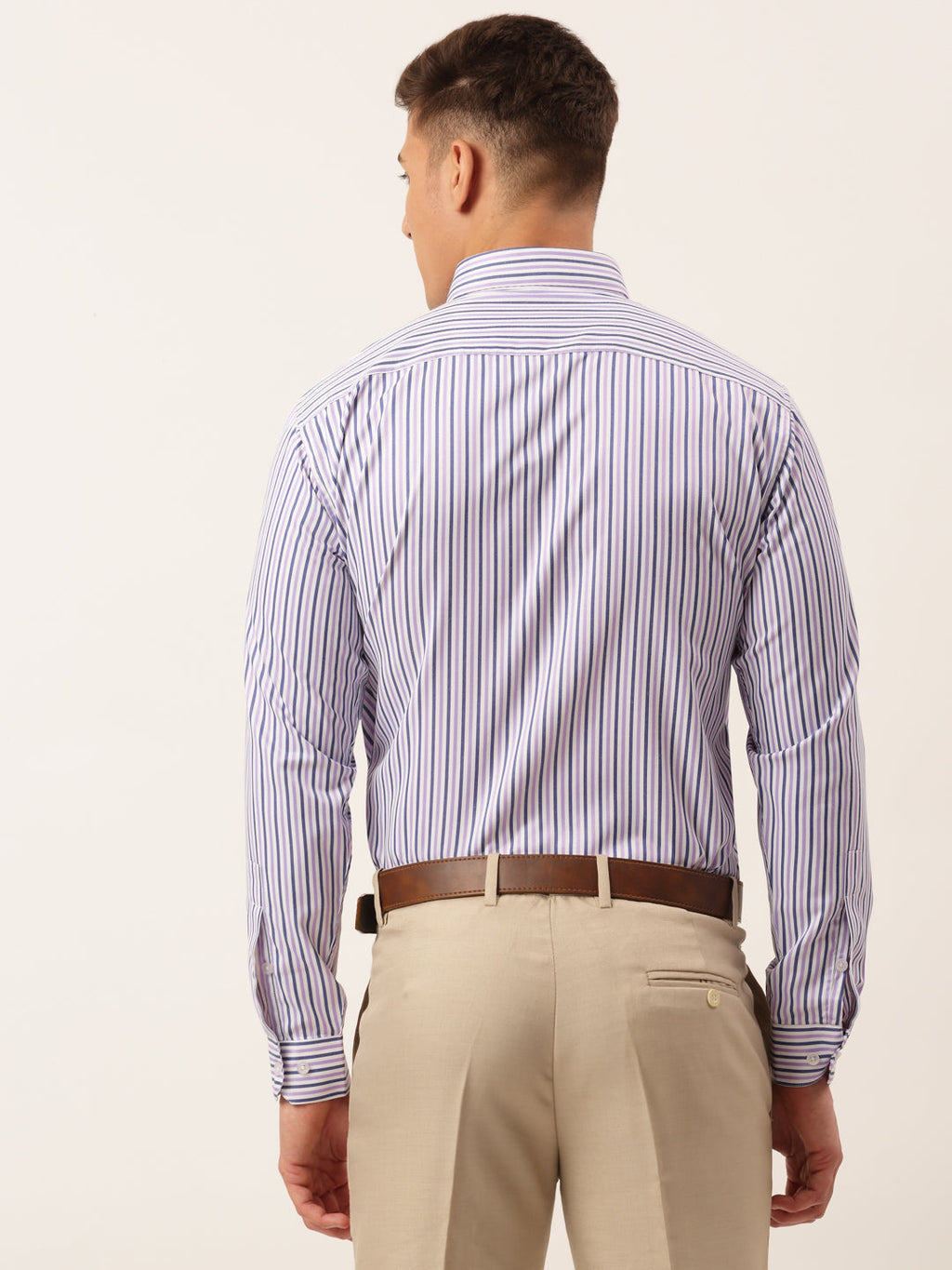 Jainish Men's Cotton Checked Button Down Collar Formal Shirts ( SF 809Voilet ) | Grocsy