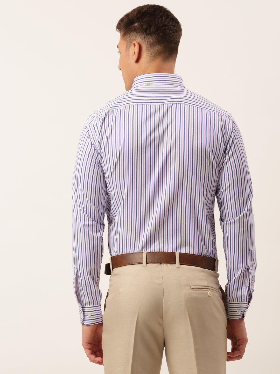 Jainish Men's Cotton Checked Button Down Collar Formal Shirts ( SF 809Voilet ) | Grocsy