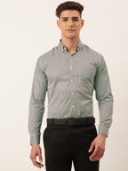 Jainish Men's Cotton Checked Button Down Collar Formal Shirts ( SF 810Black ) | Grocsy