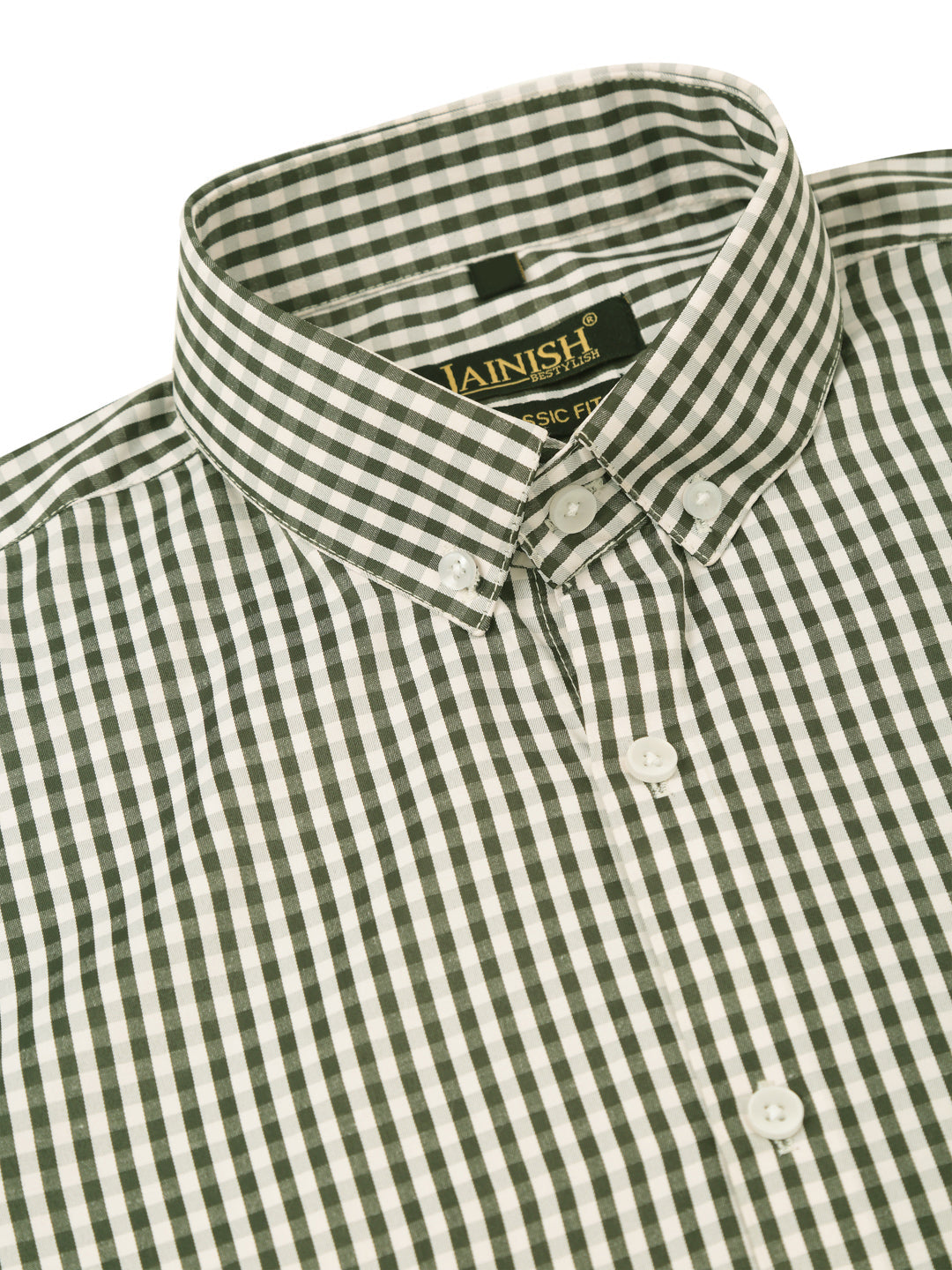 Jainish Men's Cotton Checked Button Down Collar Formal Shirts ( SF 810Black ) | Grocsy