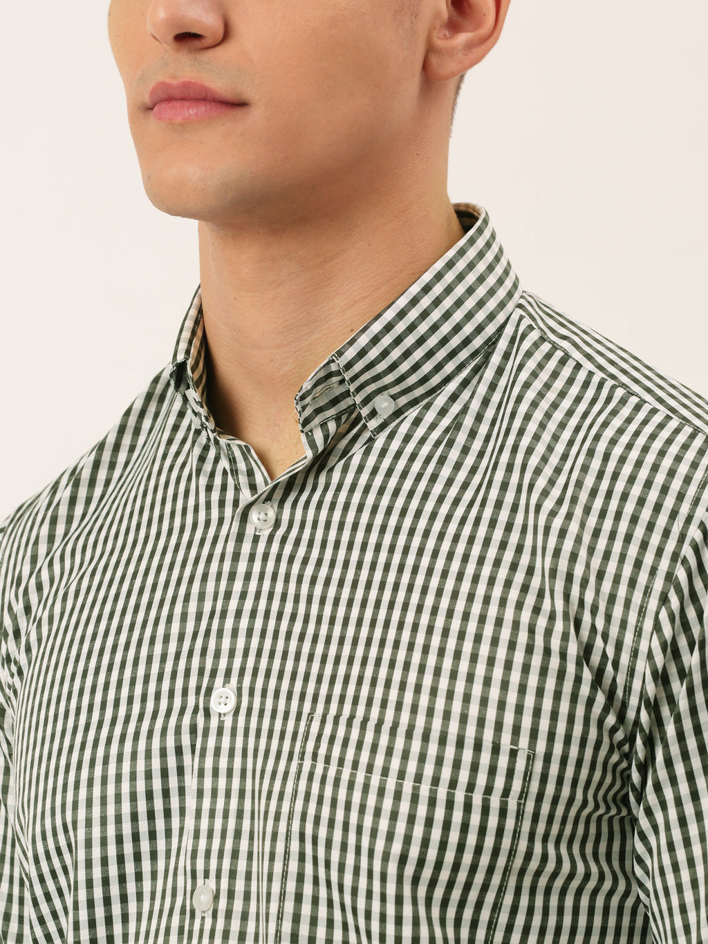 Jainish Men's Cotton Checked Button Down Collar Formal Shirts ( SF 810Black ) | Grocsy