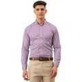 Jainish Men's Cotton Checked Button Down Collar Formal Shirts ( SF 810Purple ) | Grocsy