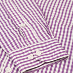 Jainish Men's Cotton Checked Button Down Collar Formal Shirts ( SF 810Purple ) | Grocsy