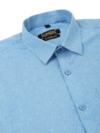 Jainish Men's Cotton Solid Half Sleeve Formal Shirts ( SF 811Light-Blue ) | Grocsy