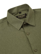 Jainish Men's Cotton Solid Half Sleeve Formal Shirts ( SF 811Olive ) | Grocsy