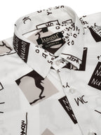 Jainish Men's Lycra Printed Half Sleeve Formal Shirts ( SF 813White ) | Grocsy