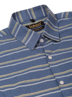 Jainish Men's Cotton Striped Half Sleeve Formal Shirts ( SF 816Blue ) | Grocsy