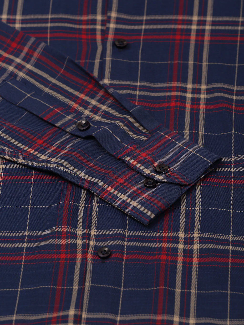Jainish Men's Cotton Checked Formal Shirts ( SF 819Navy ) | Grocsy