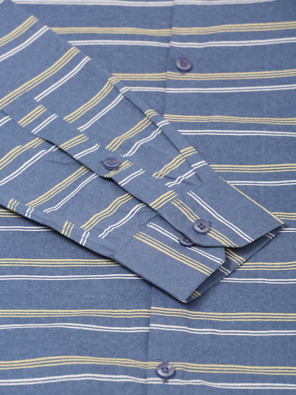 Jainish Men's Cotton Striped Formal Shirts ( SF 820Blue ) | Grocsy