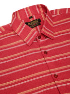 Jainish Men's Cotton Striped Formal Shirts ( SF 820Maroon ) | Grocsy