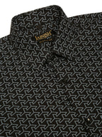 Jainish Men's Cotton Printed Formal Shirts ( SF 821Black ) | Grocsy