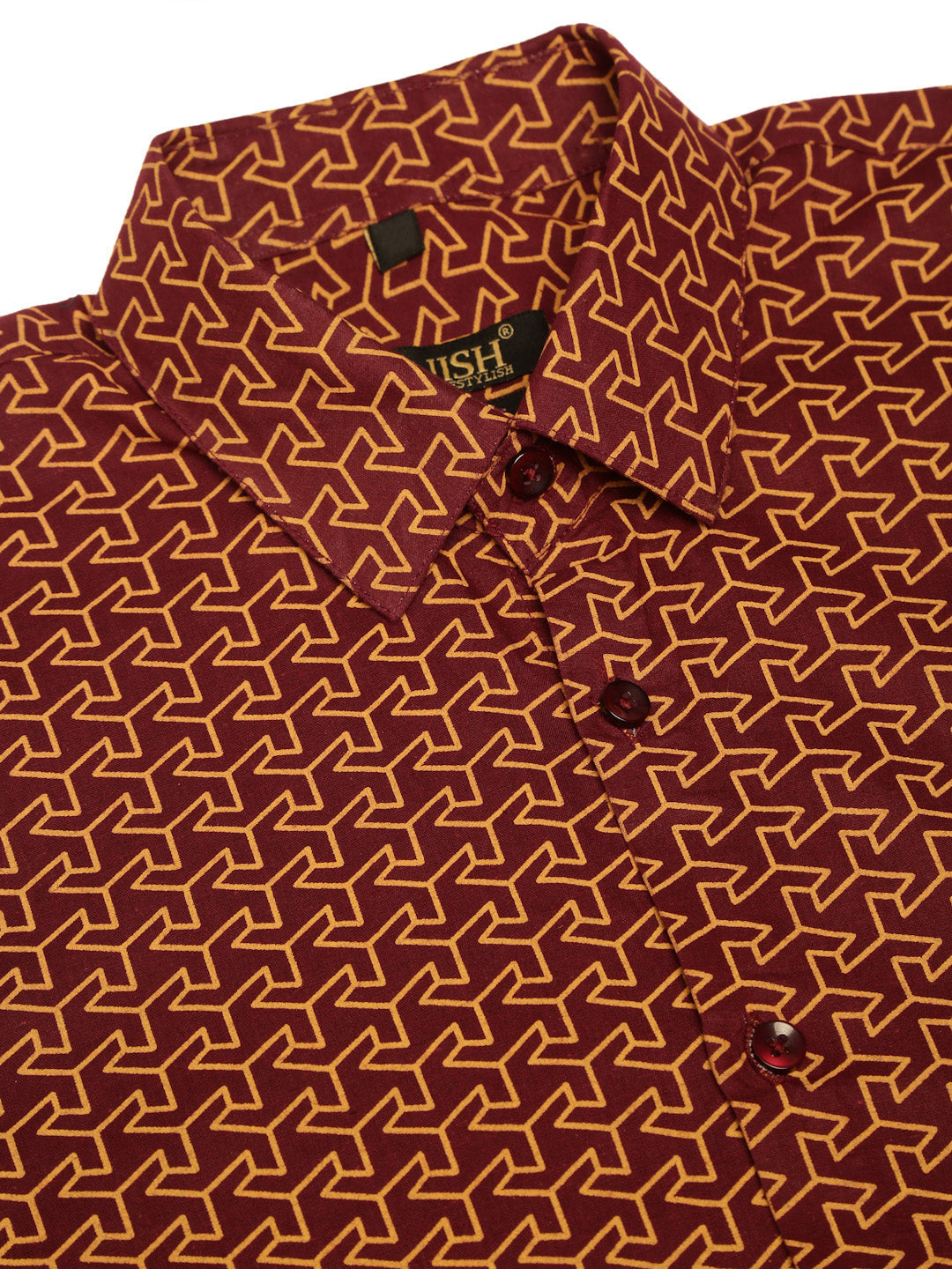 Jainish Men's Cotton Printed Formal Shirts ( SF 821Brown ) | Grocsy