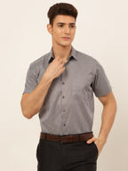 Jainish Men's White Classic Striped Formal Shirt | Grocsy