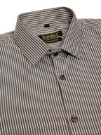 Jainish Men's White Classic Striped Formal Shirt | Grocsy
