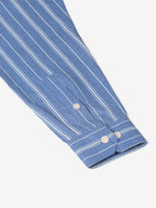 Jainish Men's Blue & White Classic Striped Formal Shirt | Grocsy