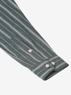 Jainish Men's Grey & White Classic Striped Formal Shirt | Grocsy