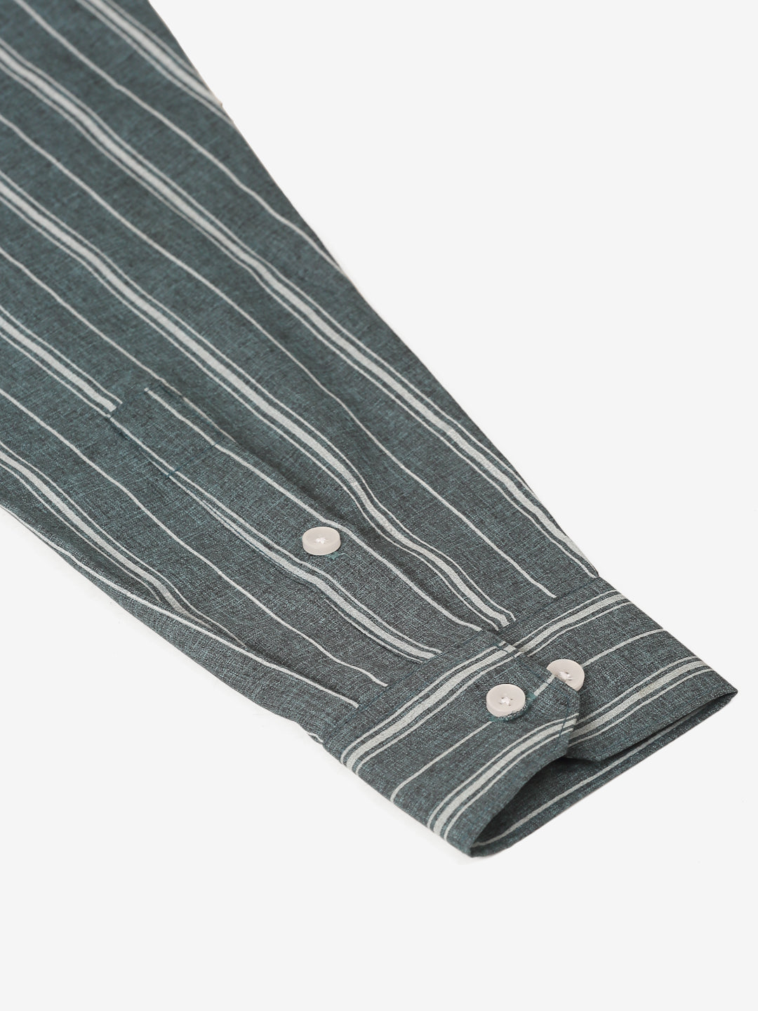 Jainish Men's Grey & White Classic Striped Formal Shirt | Grocsy