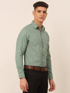 Jainish Men's Green Classic Printed Formal Shirt | Grocsy