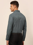Jainish Men's Grey Classic Printed Formal Shirt | Grocsy