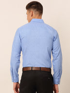 Jainish Men's Blue Classic Printed Formal Shirt | Grocsy