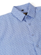 Jainish Men's Blue Classic Printed Formal Shirt | Grocsy
