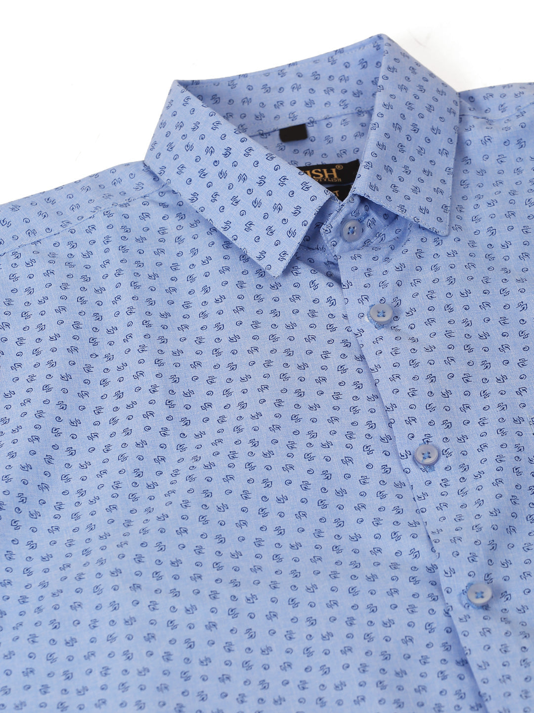 Jainish Men's Blue Classic Printed Formal Shirt | Grocsy