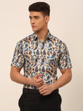 Jainish Men's Cotton Printed Formal Shirts - Multi | Grocsy