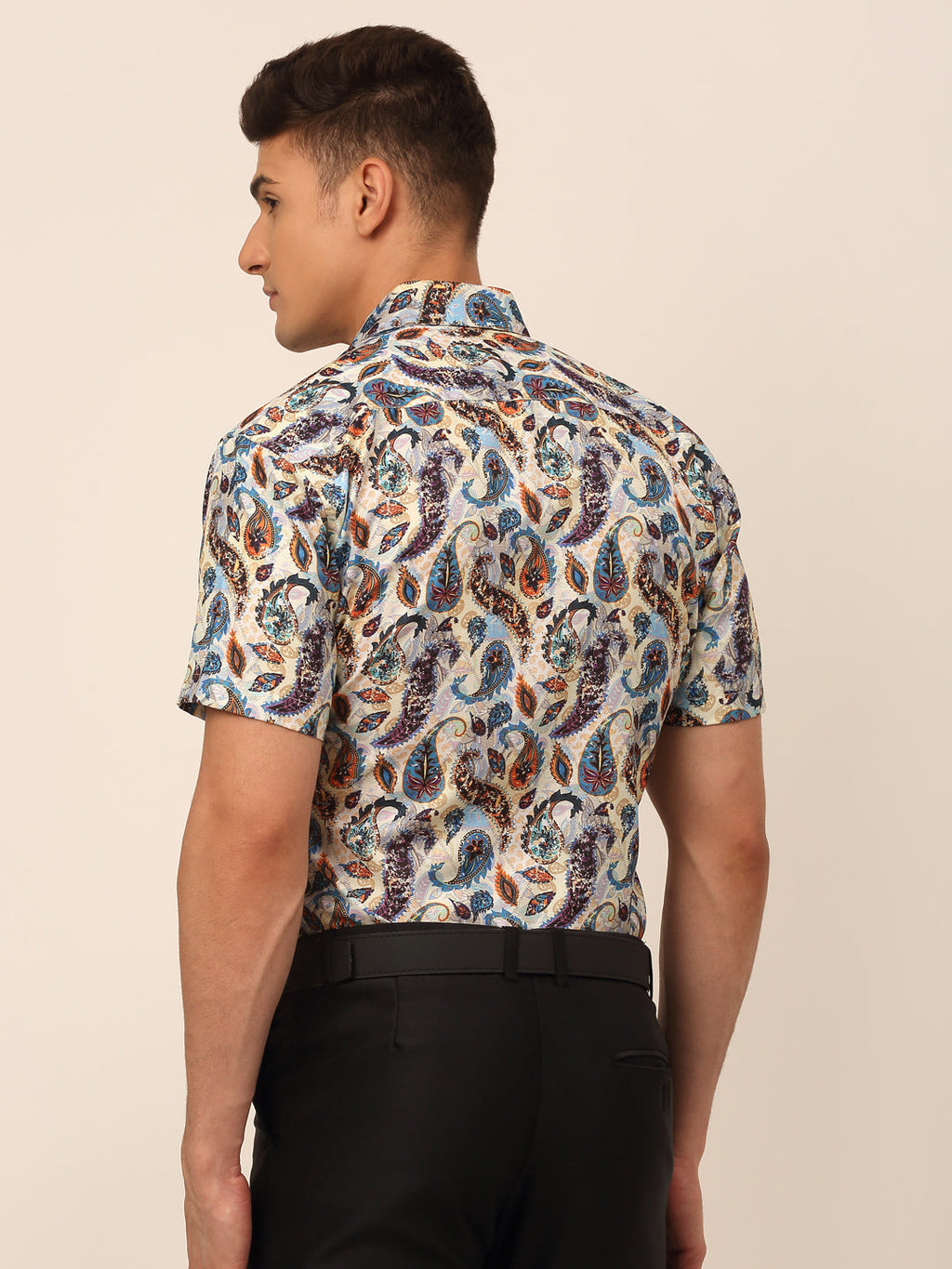 Jainish Men's Cotton Printed Formal Shirts - Multi | Grocsy