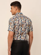 Jainish Men's Cotton Printed Formal Shirts - Multi | Grocsy