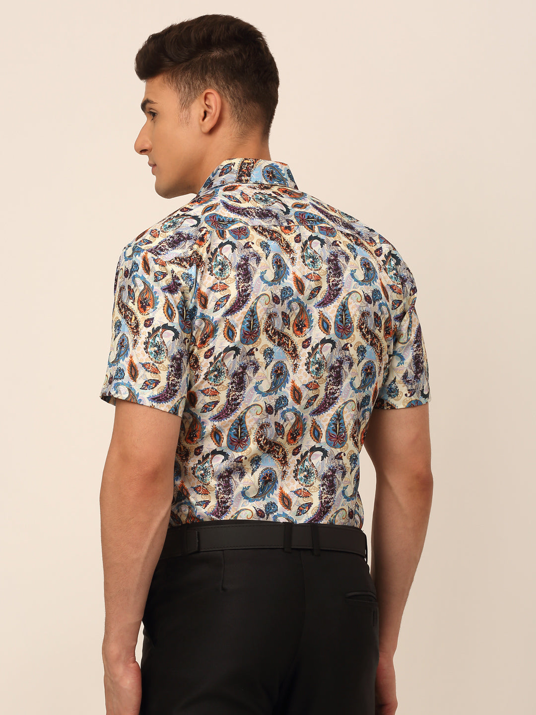 Jainish Men's Cotton Printed Formal Shirts - Multi | Grocsy