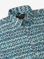 Jainish Men's Cotton Printed Formal Shirts - Sky Blue | Grocsy
