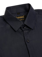Jainish Men's Cotton Solid Formal Shirt - Navy Blue | Grocsy