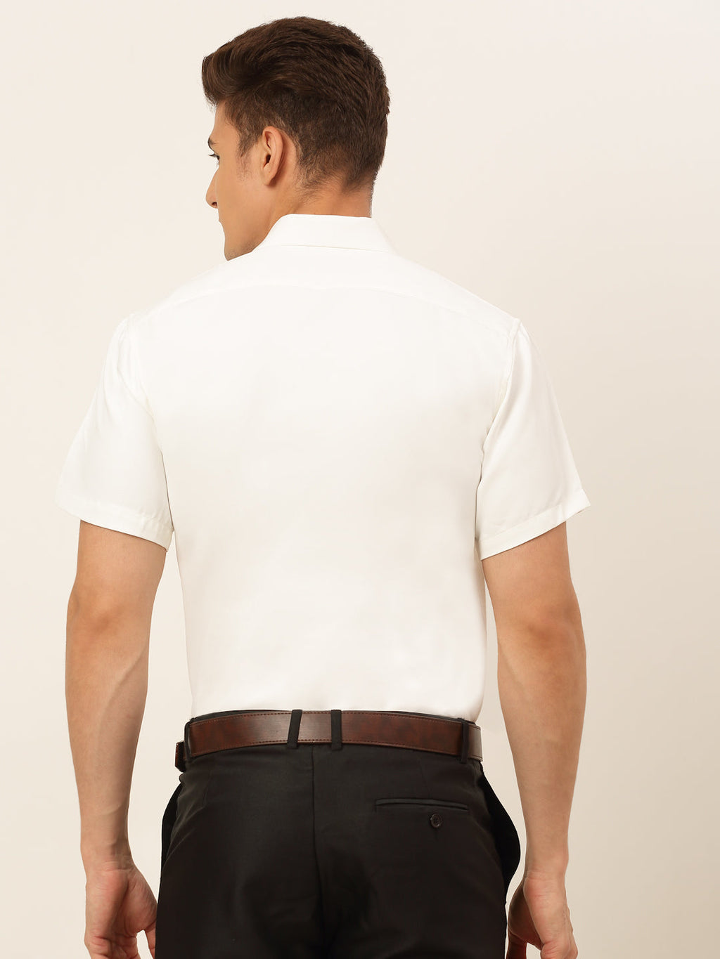 Jainish Men's Cotton Solid Formal Shirt - White | Grocsy