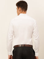 Jainish Men's Cotton Solid Formal Shirt - White | Grocsy
