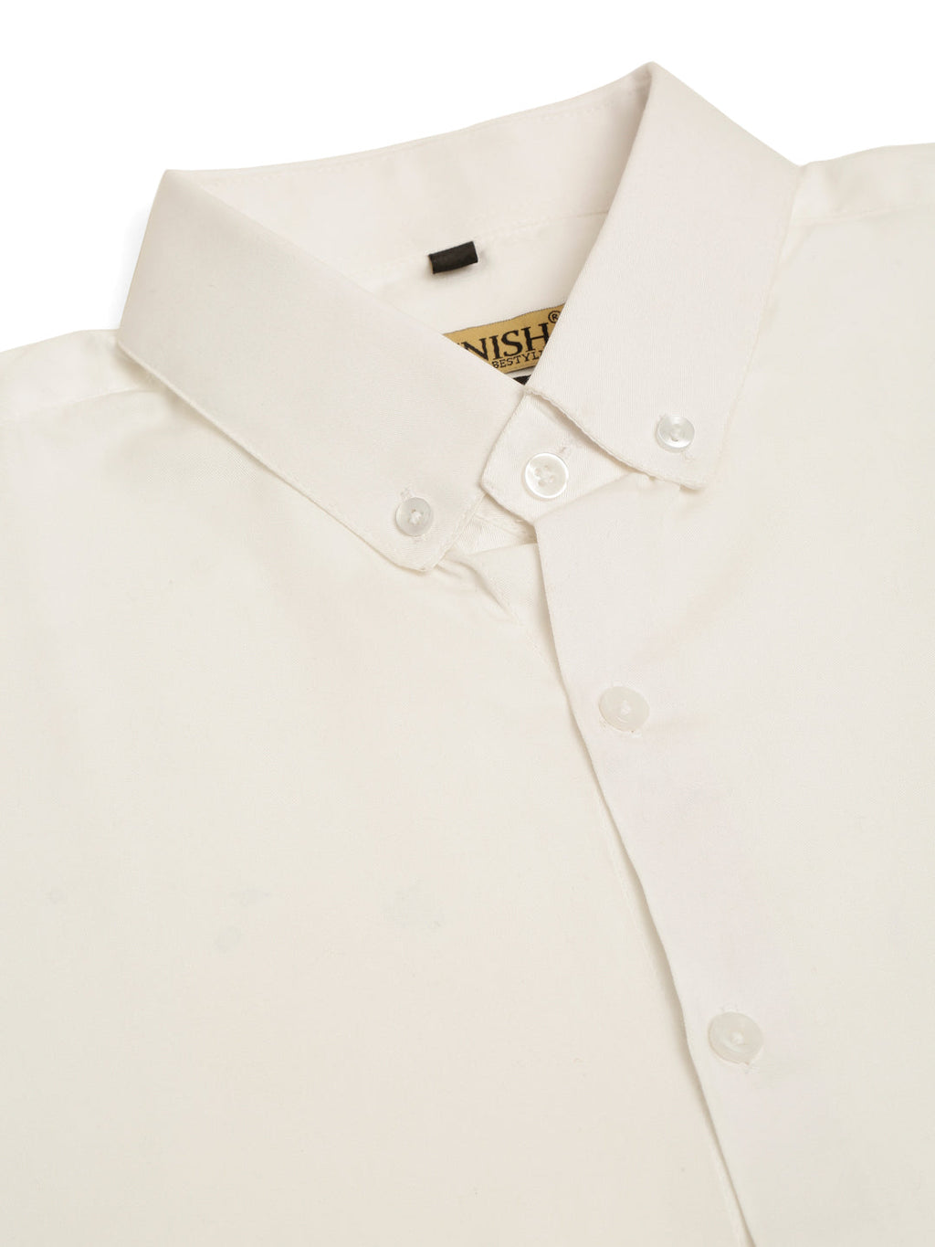 Jainish Men's Cotton Solid Formal Shirt - White | Grocsy