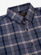 Jainish Men's Grey Half Sleeve Checked Formal Shirt | Grocsy