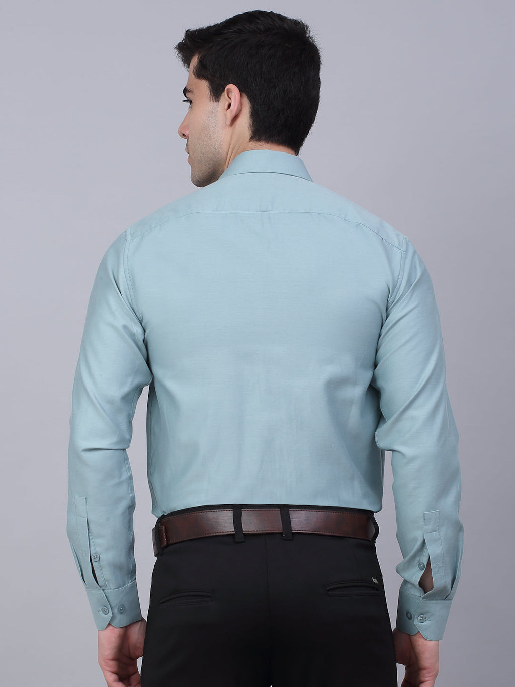 Jainish Men's Cotton Lycra Printed Formal Shirts - Pista | Grocsy