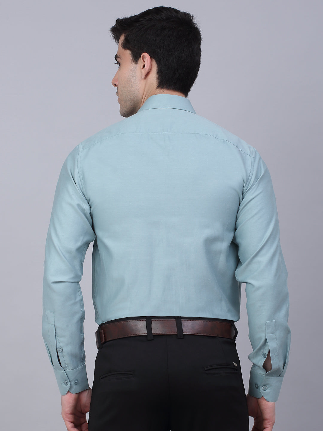 Jainish Men's Cotton Lycra Printed Formal Shirts - Pista | Grocsy