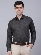Jainish Men's Cotton Lycra Printed Formal Shirts - Grey | Grocsy