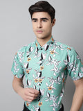Jainish Men's Green Classic Printed Formal Shirt | Grocsy